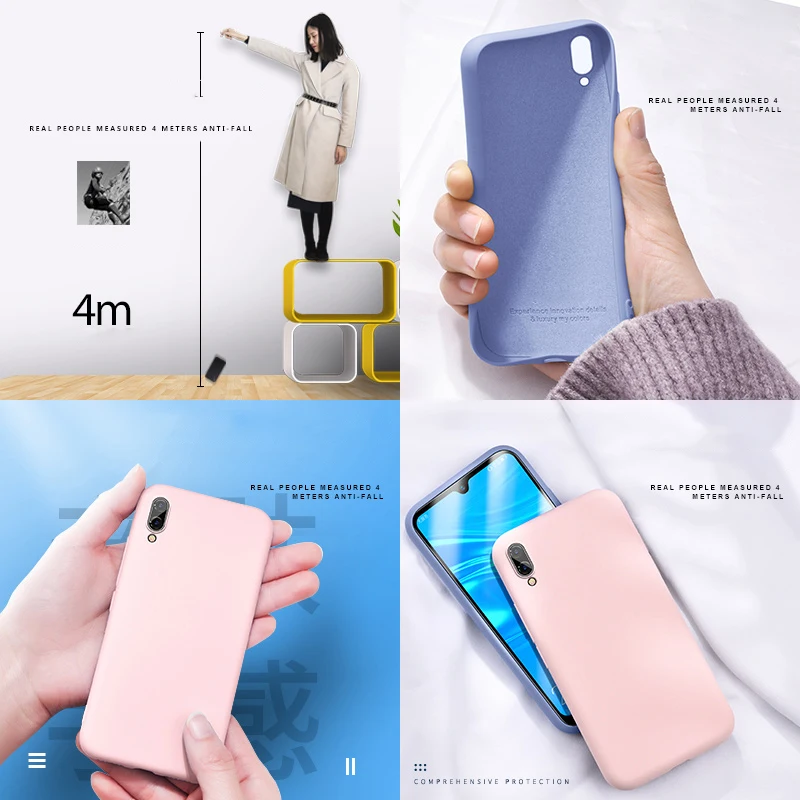Чехол из жидкого силикона для Huawei Honor Play 3 3E 10i 20i 8S 20 P Smart Z Lite Plus 2019|Бамперы| |