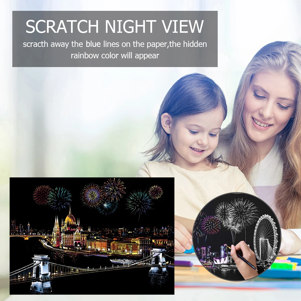 

DIY Hamburg Germany Scratch Art Doodle Scraping Painting Educational Drawing Toy Children Portable Interactive Present