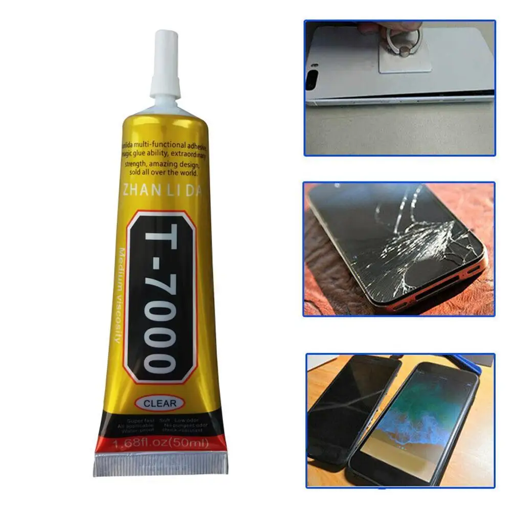 15ml T7000 Mobile Phone Repair Black Glue High Elasticity Style Needle Super Glue Waterproof Screen DIY Frame E1R3