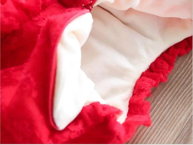 

Wholesale 2019 Girl Baby Fashion Lace Mesh Princess Dress Girls Kids Velvet Warm Winter Dresses Children Clothing 5pcs/lot