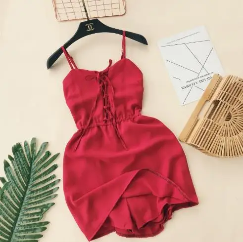 Женские комбинезоны на шнуровке с широкими штанинами и высокой талией