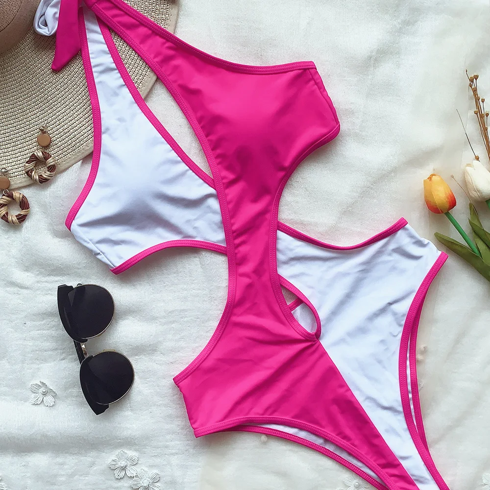 Купальник Vigorashely с лямкой на шее женский сексуальный Монокини высокой талией