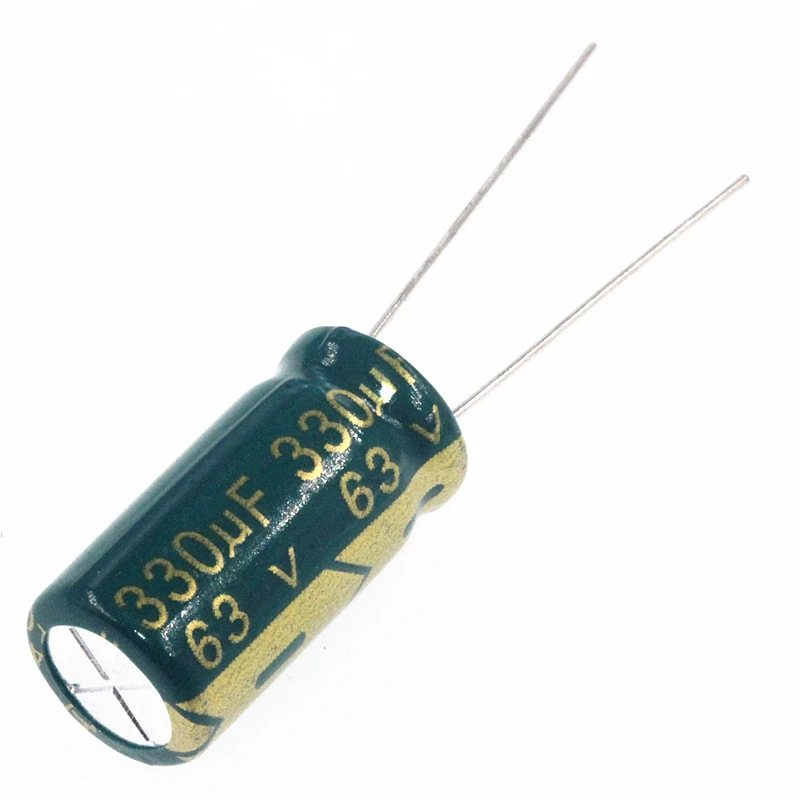 10pcs High frequency low resistance aluminum electrolytic capacitor 63V330UF 330uf63v volume: 10x20