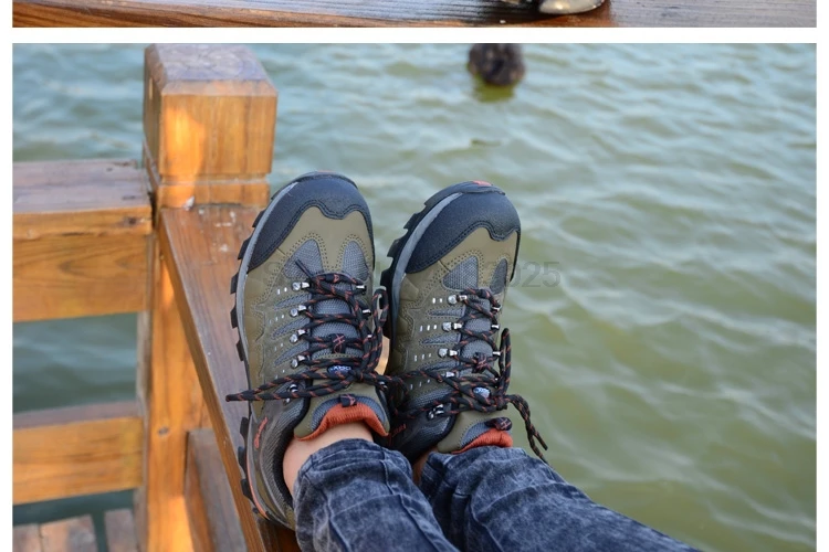 Rax походная обувь из натуральной кожи для мужчин и женщин; водонепроницаемые спортивные кроссовки с амортизацией; нескользящая обувь для альпинизма; A631