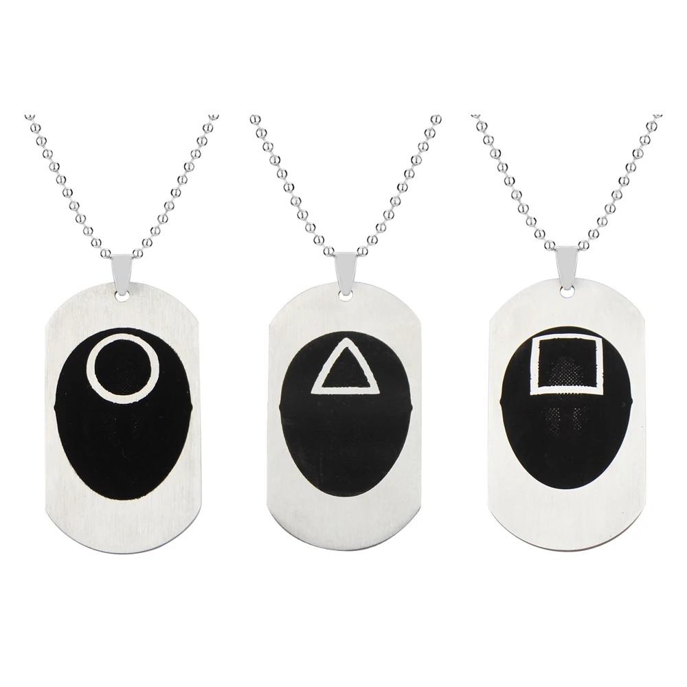 

Squid Game Fashion Stainless Steel Tag Pendant Necklaces For Men Women Jewelry Gift Necklaces For Women Men