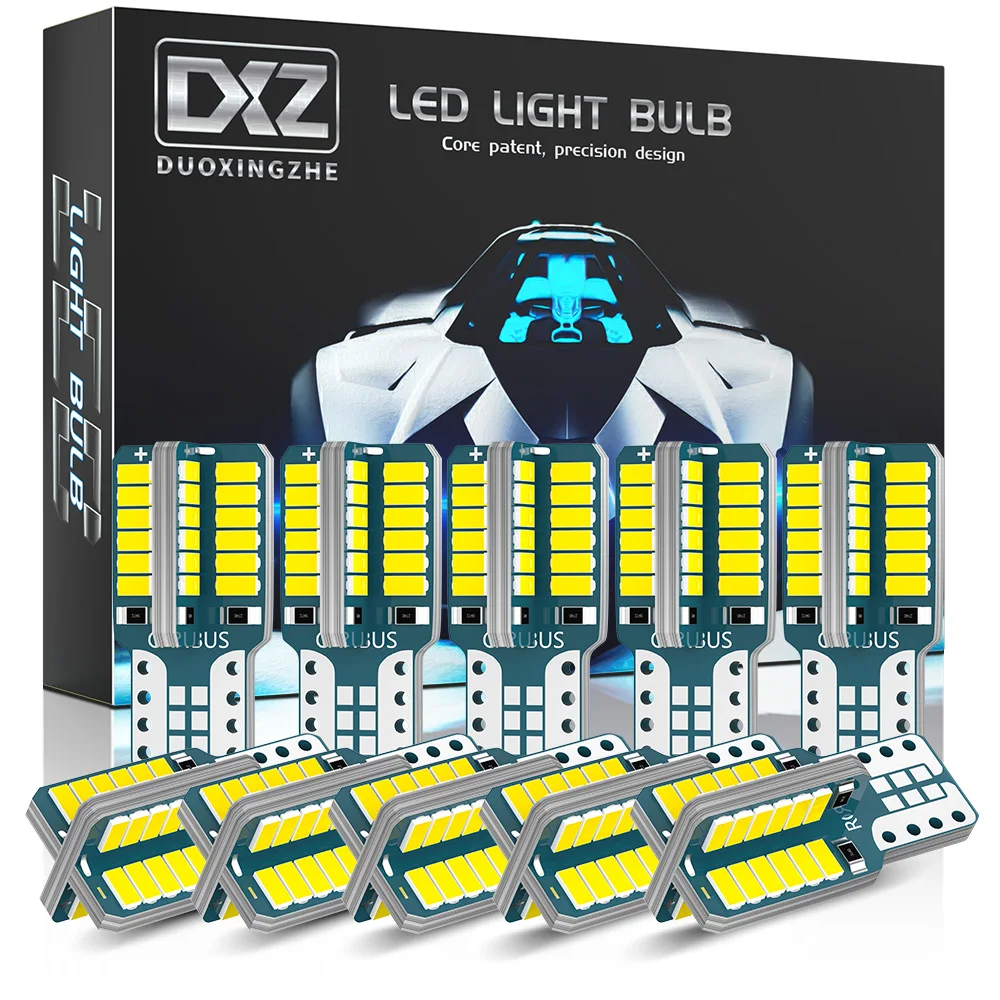 DXZ 10 шт. T10 светодиодный автомобиль W5W Светодиодный лампочки Canbus 48-SMD 168 194 6000K
