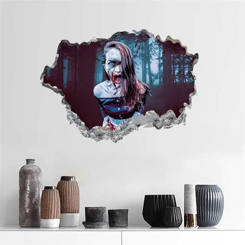 2020 Хэллоуин вечерние 3D призрак страшная настенная наклейки Съемный Искусство