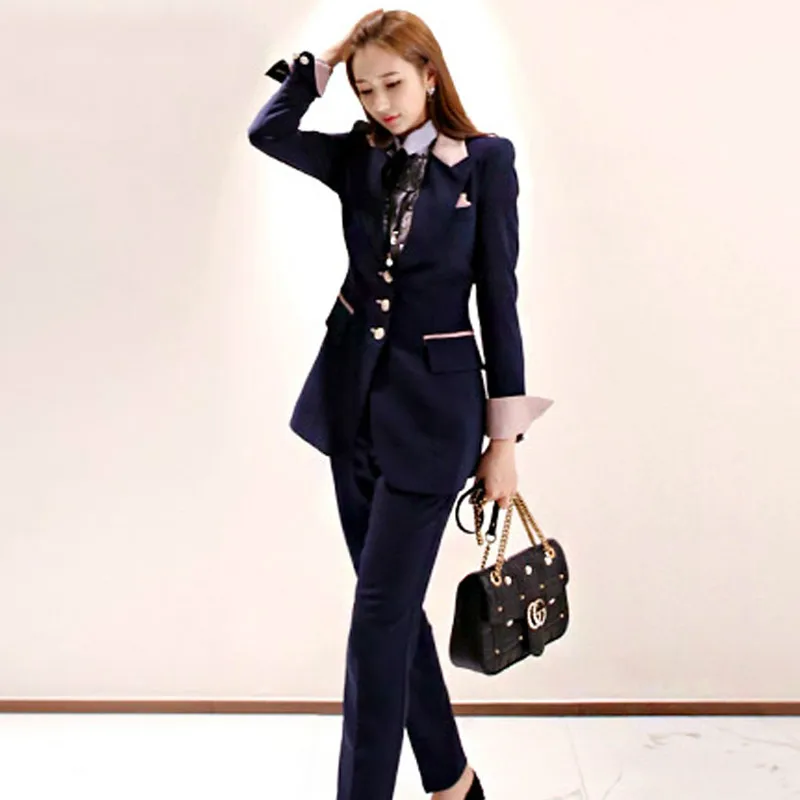 Женский офисный костюм Mozuleva однобортный облегающий брючный с блейзером рабочая