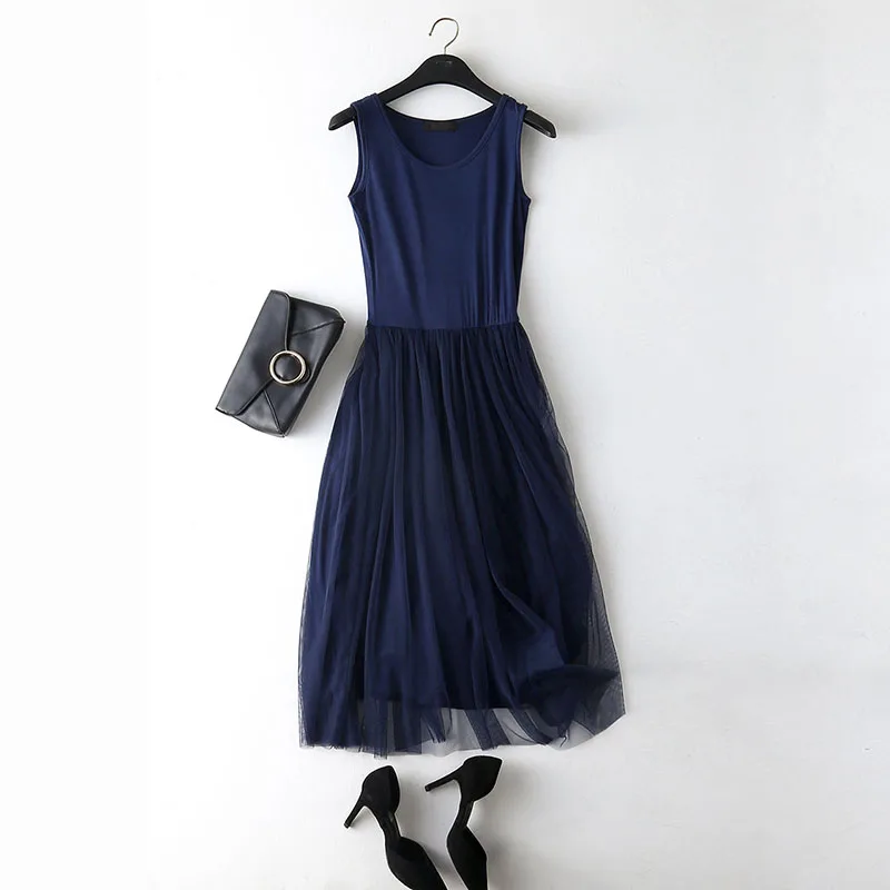 Винтажное Сетчатое однотонное платье на бретелях спагетти женские элегантные