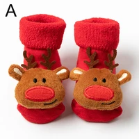 0 2 years winter christmas baby socks thickened cartoon baby non slip floor shoes christmas socks child toddlers red floor socks