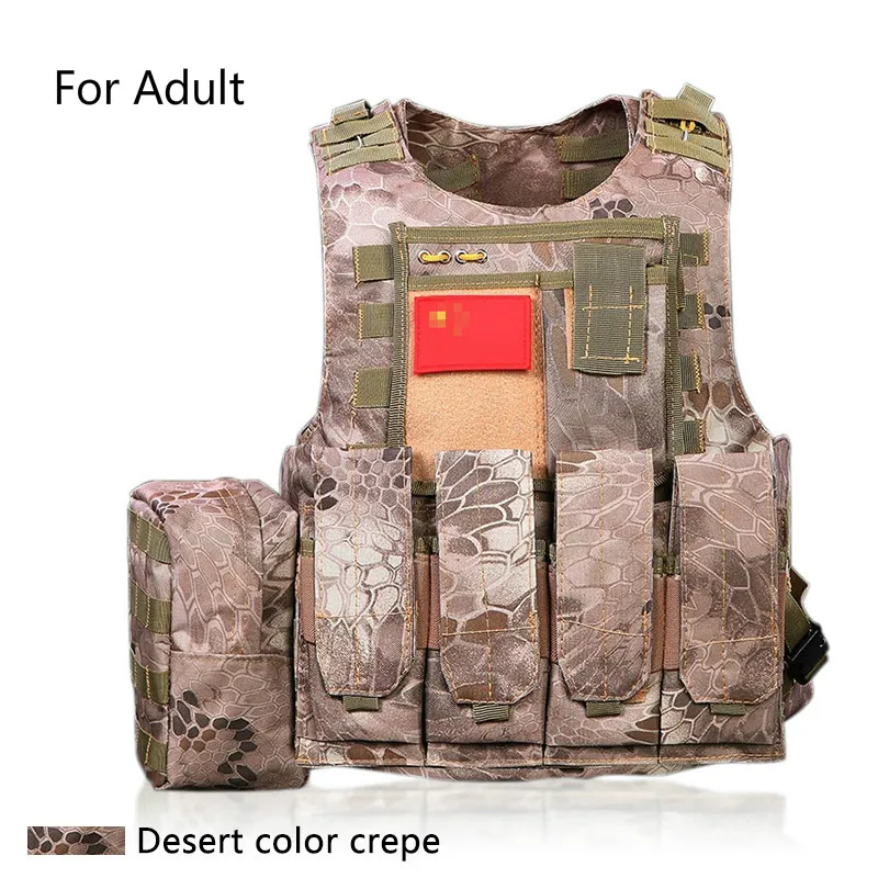 Adult Desert Snake Военный тактический жилет 600D Molle, боевой штурмовой жилет для мужчин и детей, тактический жилет для страйкбола, верхняя одежда, Охотничий Жилет - Цвет: Adult Desert Snake