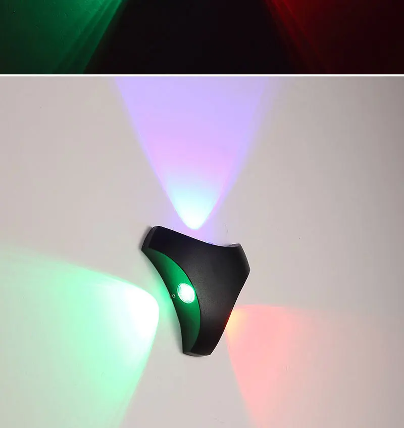 Современная 3W бра, настенная Светодиодная лампа для сада, передняя дверь RGB красочное наружное освещение, лампа для тела, украшение коридора, алюминий