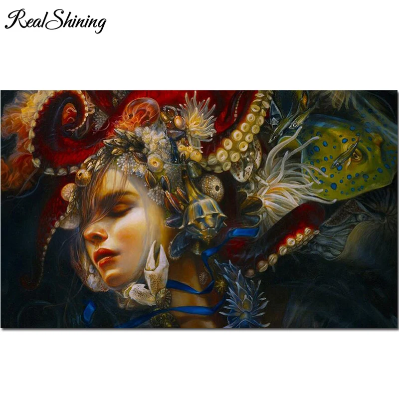 

Diamond Painting Cartoon Octopus Girl Diamond Embroidery Full Square Drill Diamond Rhinestone 5D DIY mosaic decoration FS6978