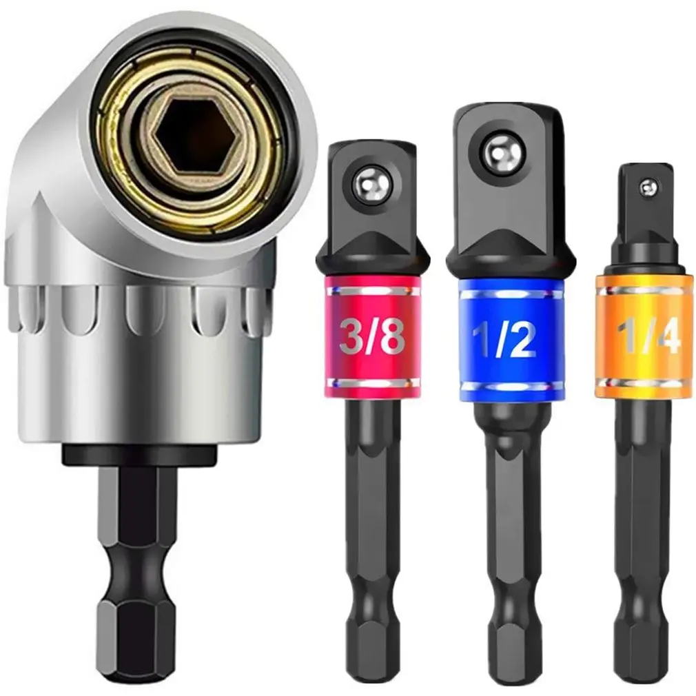 

3Pcs/Set Of Color Extension Hex Screwdriver Wind Batch Conversion Extension +105 Degrees Short Turn Batch Corner Device