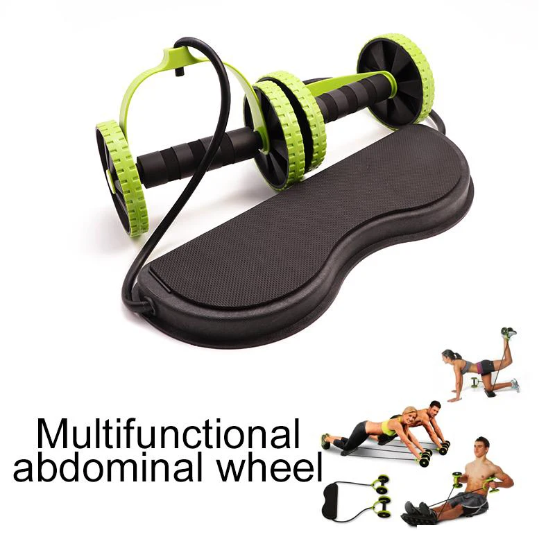 

Abdominal Wheels Roller Stretch Multi-functional Abdominal Resistance Pull Rope for Abdominal Muscle Trainer Exercise
