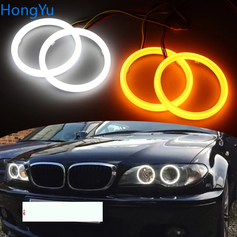 

for BMW E46 2004 2005 2006 projector headlight Cotton Switchback LED Dual Color Angel Eye White Amber turn signal light