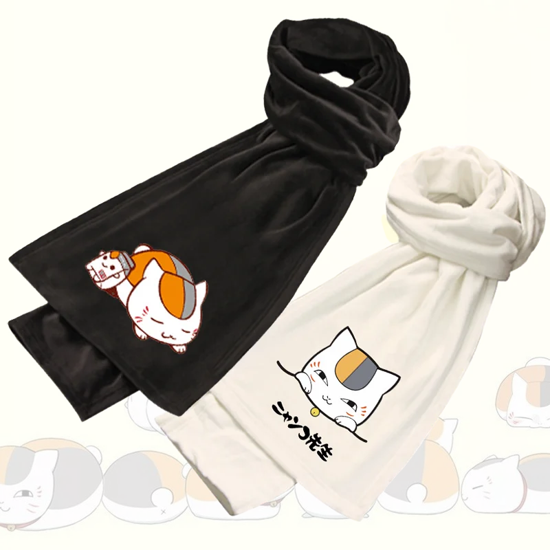 

Anime Natsume Yuujinchou Cute Nyanko Sensei Cat Print Scarf 170cm Men Women Unisex Autumn Winter Warm Neck Wrap Shawl Gifts