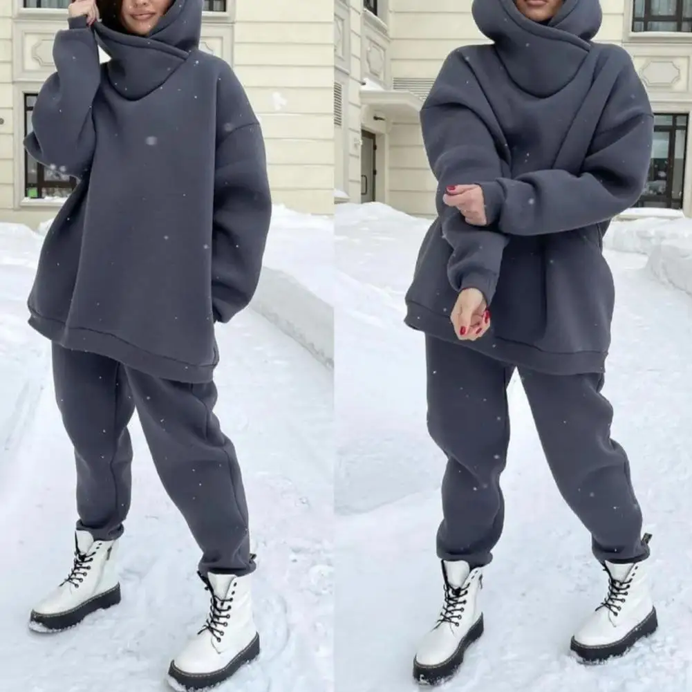 

Толстовка и брюки Женские однотонные с карманами, 1 комплект