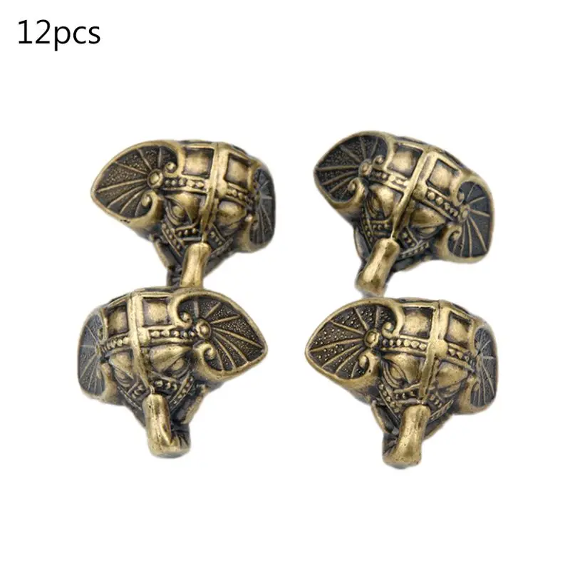 12 шт. античный слон винтажный Бронзовый нагрудный ящик для ювелирных изделий