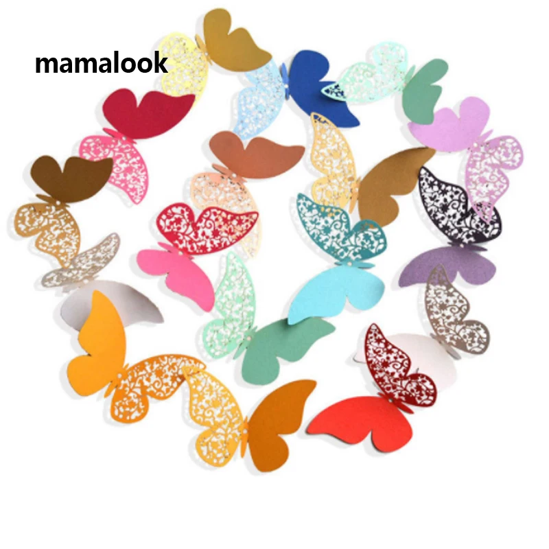 

12 шт., наклейки на стену в виде бабочек, многоцветные наклейки