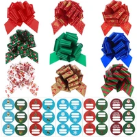 9pcs christmas gift bows with 90pcs stickers pull bows for holiday decor christmas gifts wrapping baskets and wine bottles decor