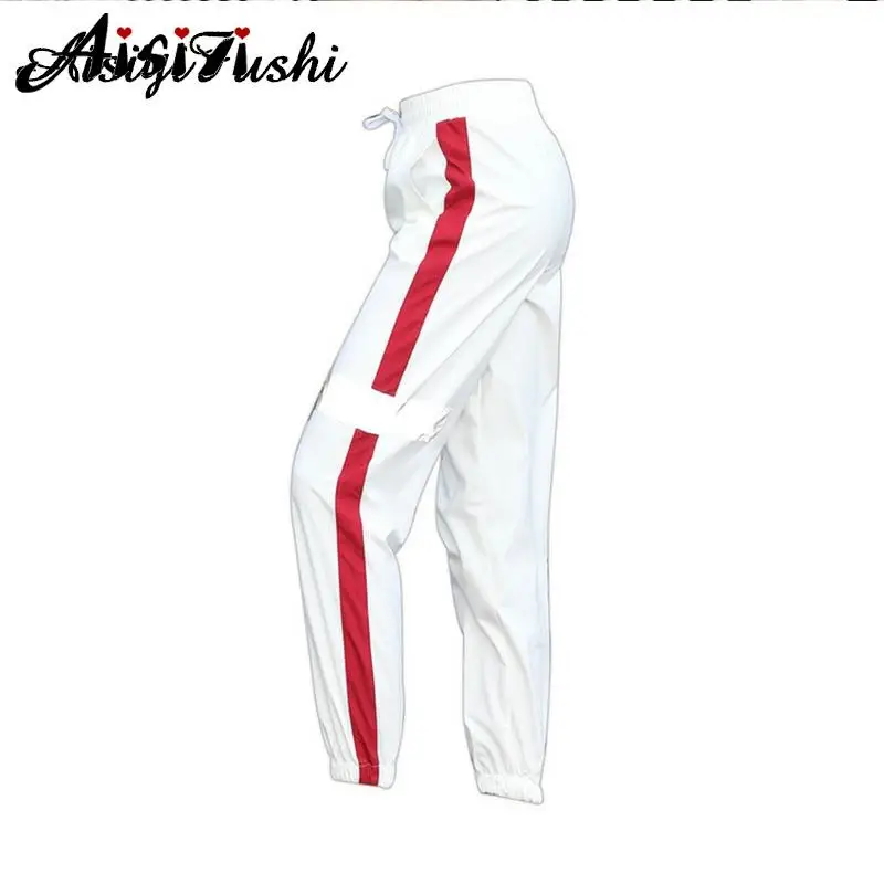 Брюки-Багги женские со светоотражающими полосками свободные спортивные