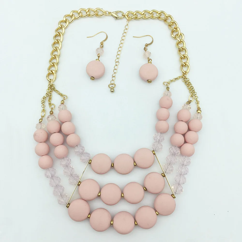 Модная Новая Элегантная желтая розовая черная инструкция акриловая бусина колье