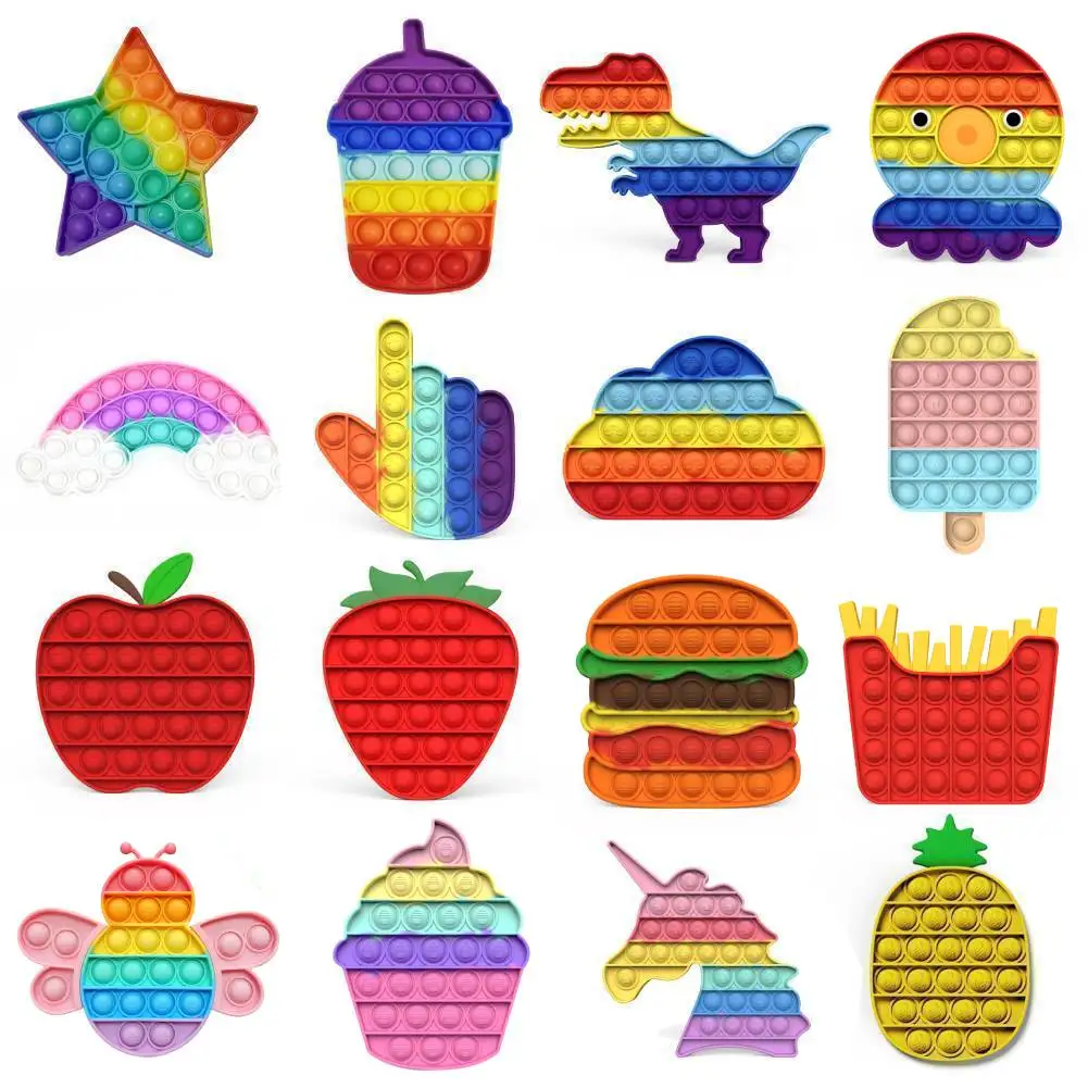 Игрушка антистресс для взрослых и детей радужная пузырьковая игрушка снятия