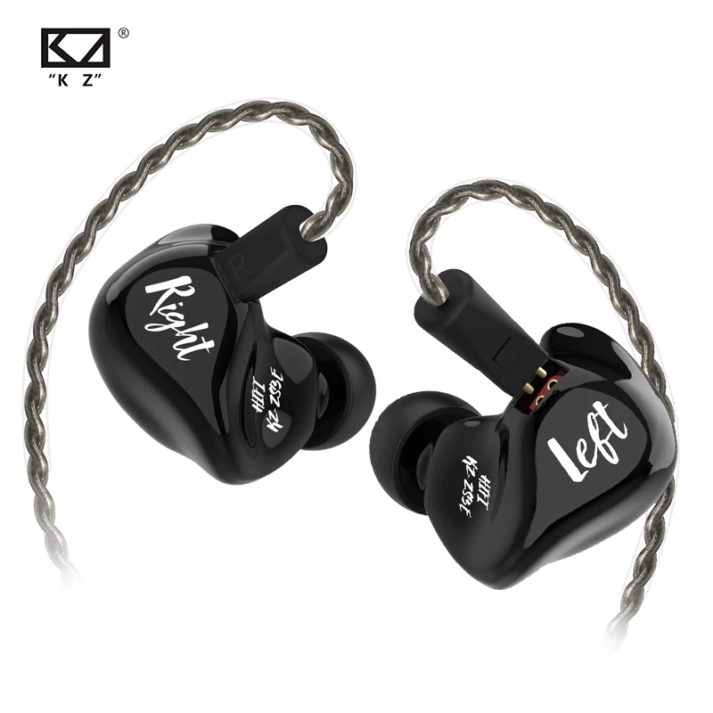 Наушники-вкладыши KZ ZS3E черные динамические Hi-Fi стереонаушники спортивные