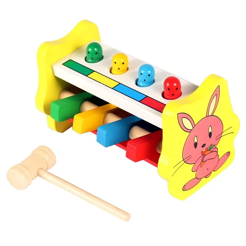 

Children's Wooden Early-school Puzzle Toys To Fight Flying People Knock Toys Piling Table Baby