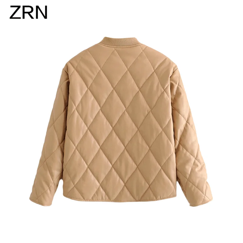 ZRN 2020 Женская модная винтажная куртка из искусственной кожи Свободная мягкая