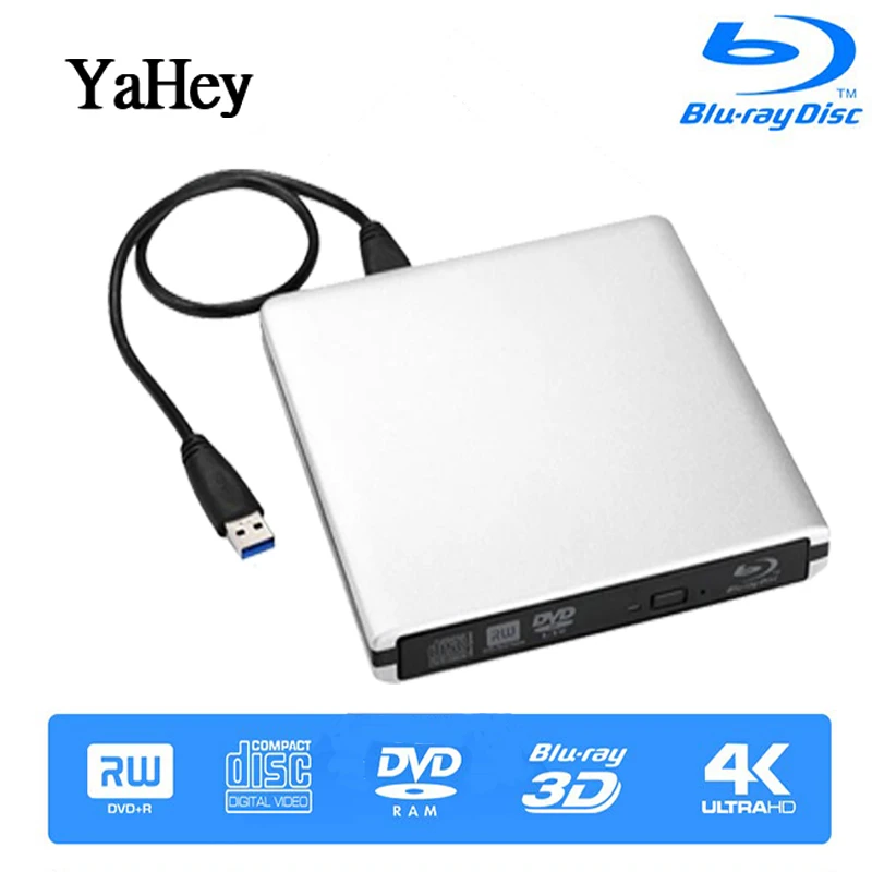 USB 3,0 слот нагрузки внешний Bluray привод Apple DVD RW горелка Писатель 3D Blue-ray Combo BD-ROM плеер для Macbook Pro iMac ноутбука - Цвет: dvd burner