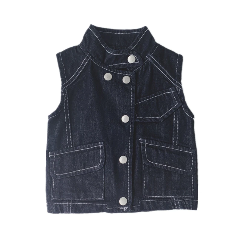 Женский джинсовый жилет джинсовая куртка для мальчиков на весну и осень верхняя