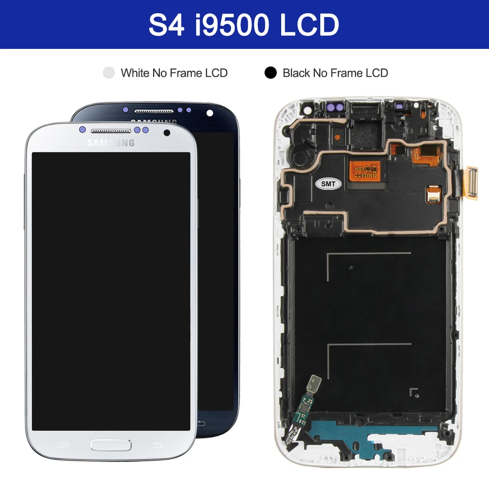 5 0 ''ЖК-дисплей i9500 для SAMSUNG Galaxy S4 ЖК-дисплей с рамкой GT-i9505 i9505 i337 i9515 сенсорный