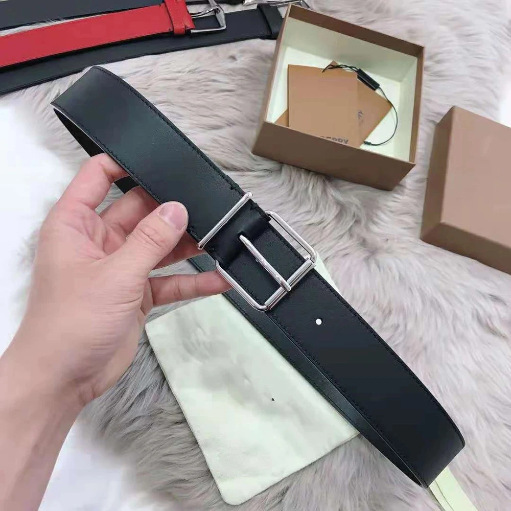 

Top 4.0Cm Genuine Leather SR Buckle Black Belts For Men Jeans Luxury Classic Brand Designer Fashion Belt Gifts Box
