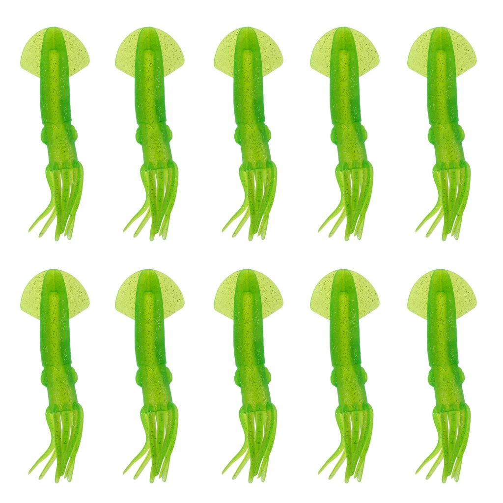 10 шт. зеленая приманка для кальмара рыболовная морской рыбалки скандинавские