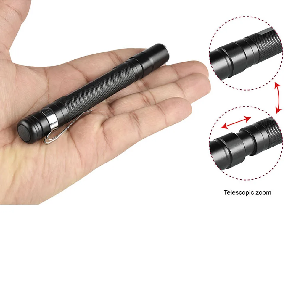 Портативный светодиодный мини фонарик Q5 1 переключатель режима телескопический