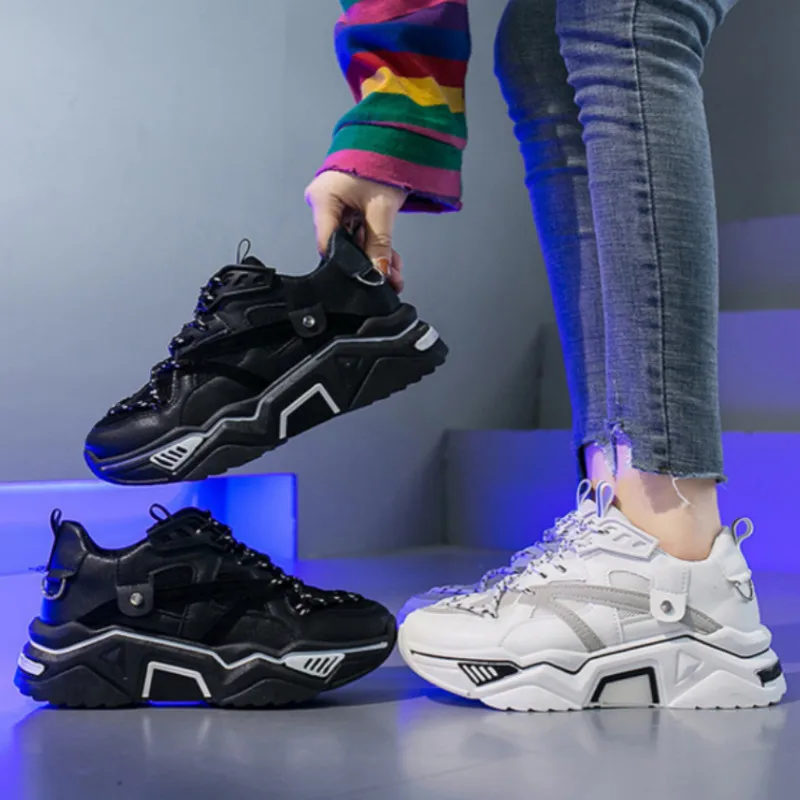 Women Sneakers White Fashion Retro Platform Running Shoes Lady summer footwear Breathable zapatillas de mujer N4-13