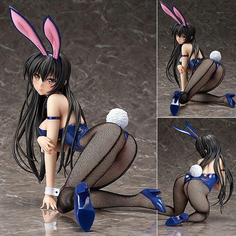

23cm Anime Figure To Love Sexy Bunny Girl Action Figure Black Stockings Kneeling Position Figurine Sexy Bunny Girl Model Toys