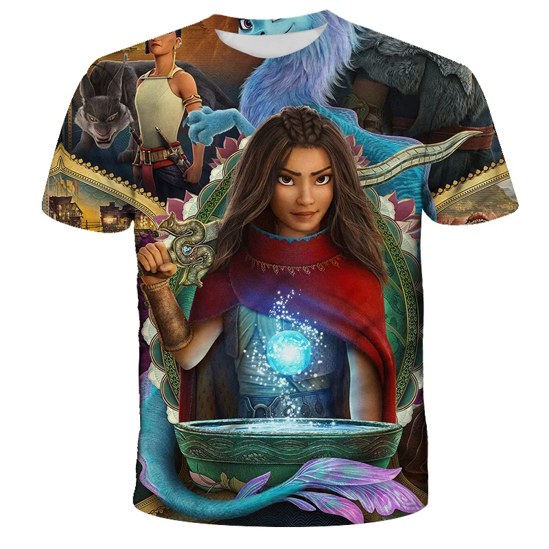 

Raya and the Last Dragon Movies T-Shirts 3D Print Anime Pattern Girls T-shirt Summer Kids Casual Short Sleeve Tops Baby Clothes