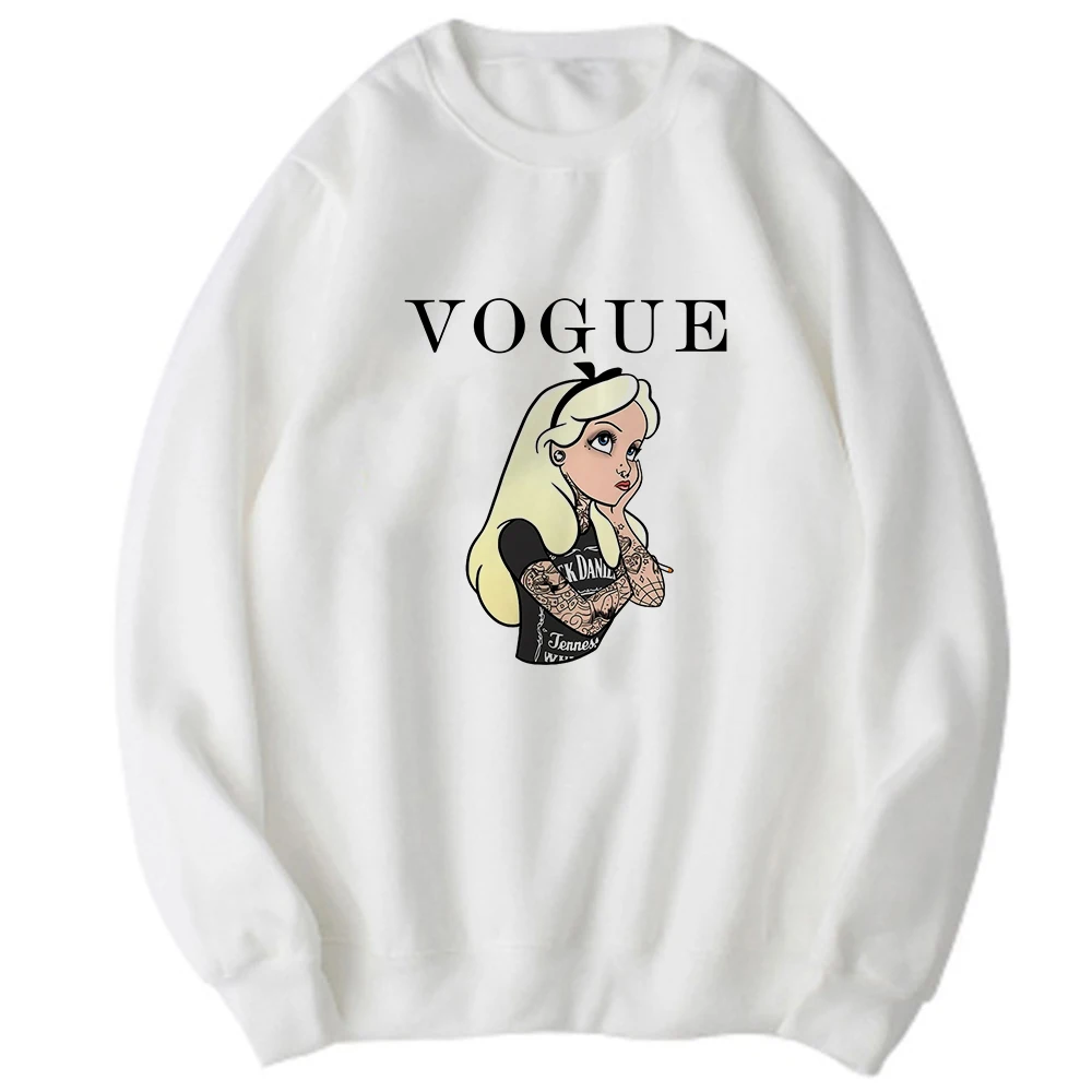 

Disney Vogue Cartoon Womens Hoodies Pullover Princesses High Quality Printed Branded Aesthetic Vintage Summer Sweatshirt