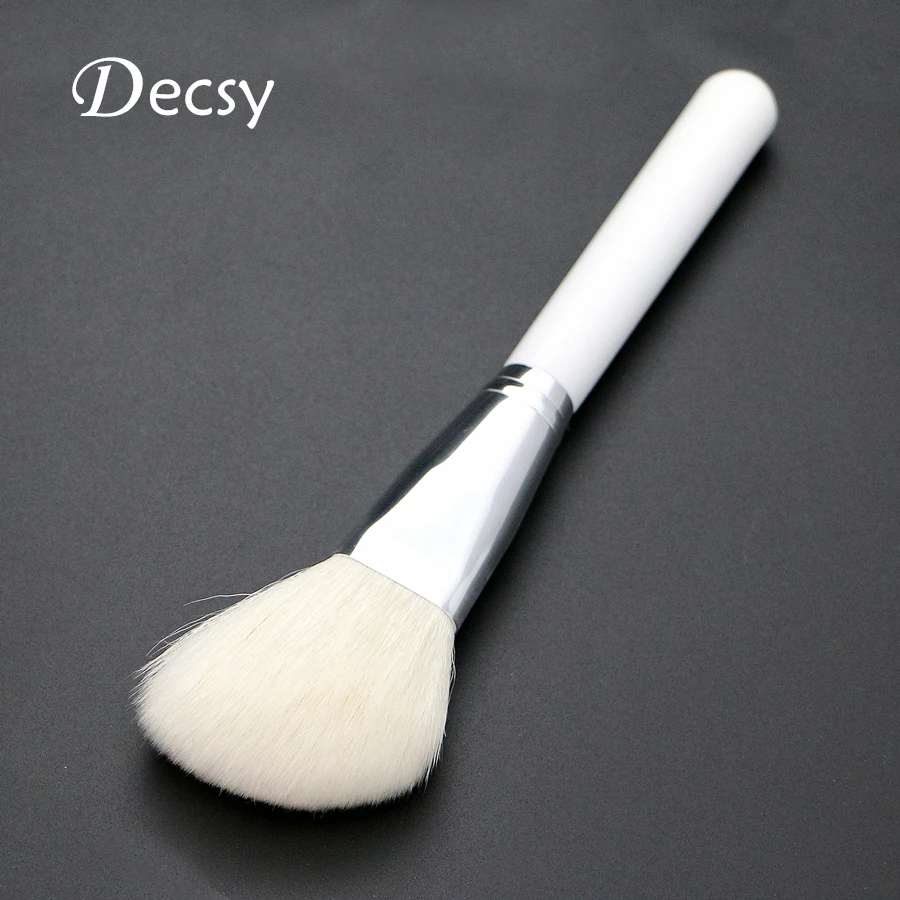 Большая кисть для пудры румян из белого козьего волоса лица Угловая
