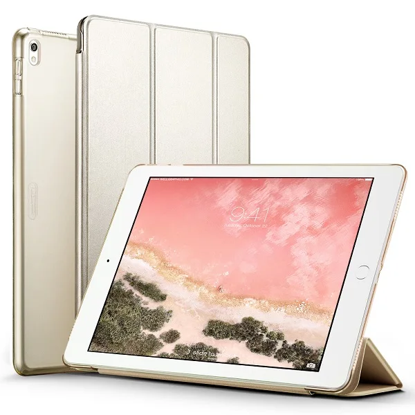 Чехол для iPad Pro 12,9 дюйма, новинка, ESR YiPPee, цветной, ультра тонкий, искусственная кожа, умный чехол, магнитный, пробуждение, сон - Цвет: Champagne Gold