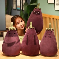25 75cm big cartoon vegetables plush toys cute soft simulation eggplant plant pillow stuffed dolls for kids girls xmas gift