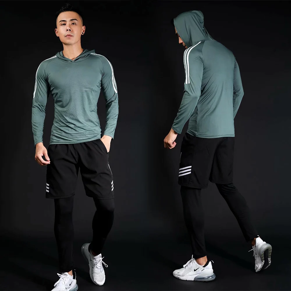 Men's Fitness Gym Training Sportswear Workout Clothes Athletic Workout Suits Running Jogging Sports Clothes Dry Fit
