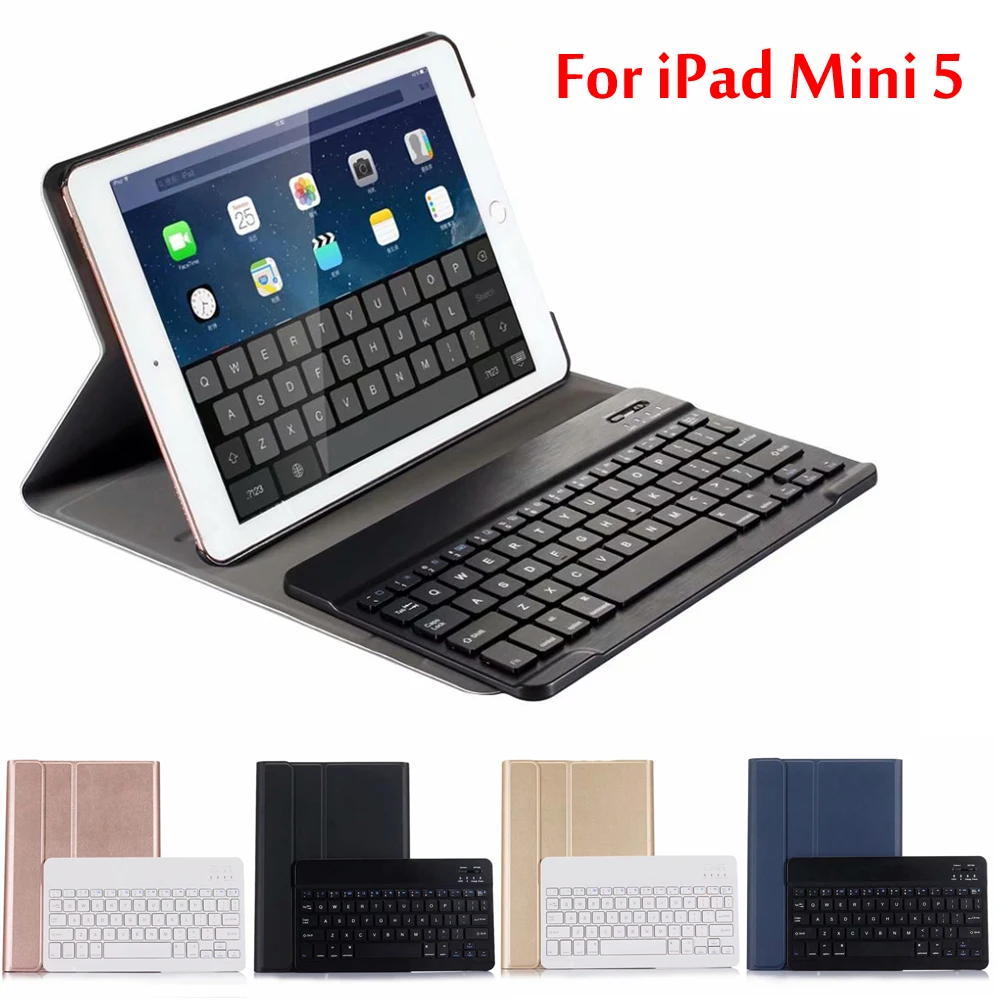 Чехол для iPad Mini 5 ультра тонкий Съемный беспроводной Bluetooth клавиатура с ручкой Слот чехол для iPad Mini 1 2 3 4 5