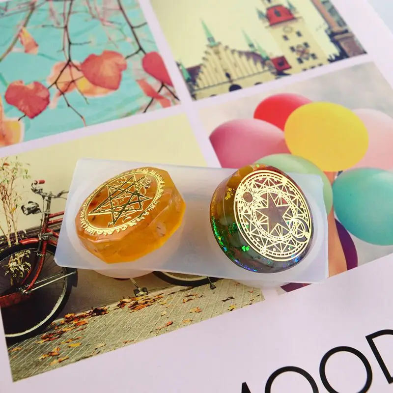 

Faceted Round Square Orgonite Resin Pendant Mold Crystals Stones Orgone Silicone Resin Mold Keychain Jewelry Making Tool