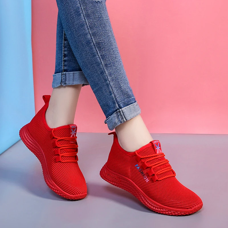Basket Femme 2020 New Hot Sale Women Tennis Shoes Red Soft Breathable Sneakers Trainers Chaussures Zapatos Mujer Tenis Feminino