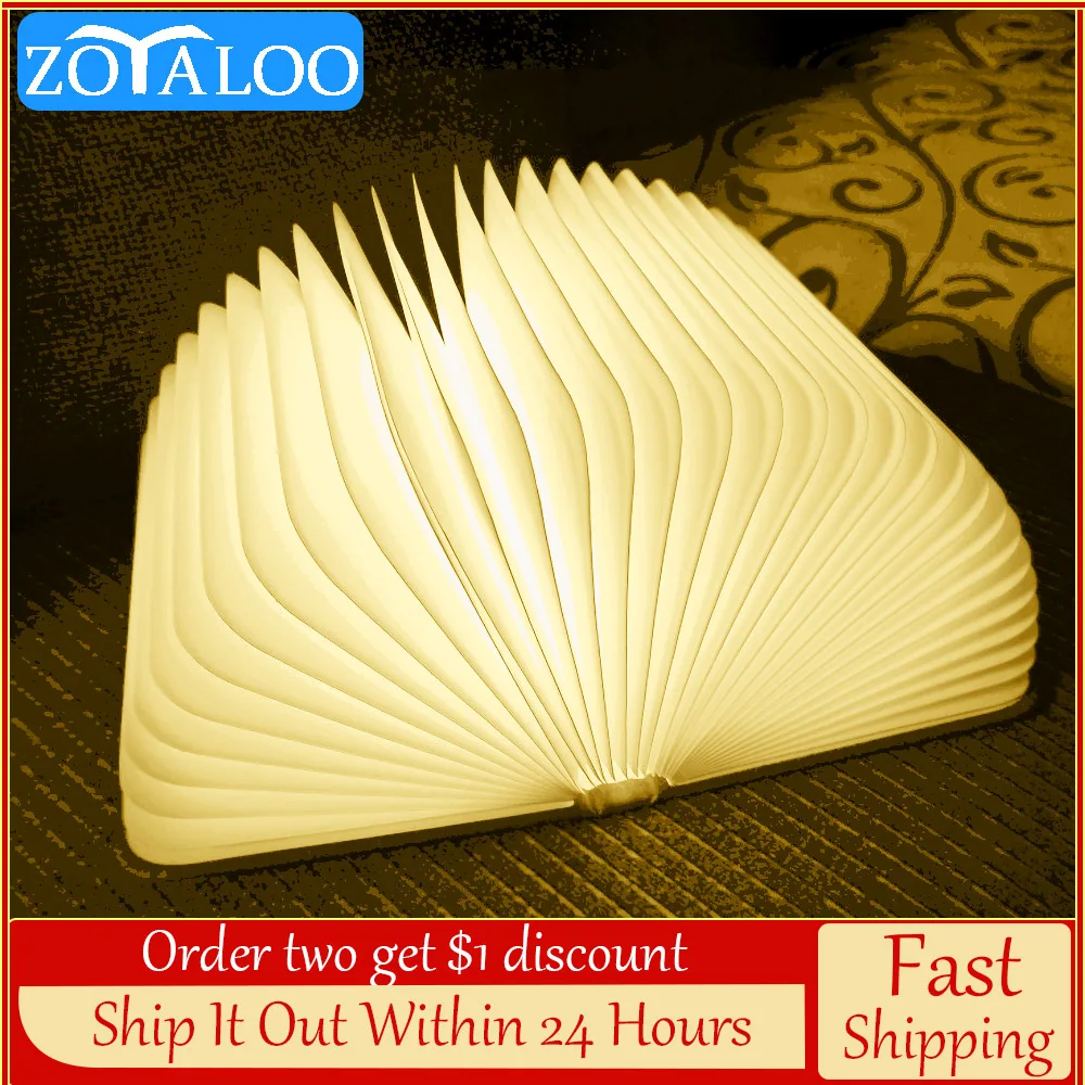 

Zoyaloo Led 3color Book Night Light Foldable Desk Table Lamp USB Lamp Leather 5V USB Rechargeable Magnetic Home Decoration