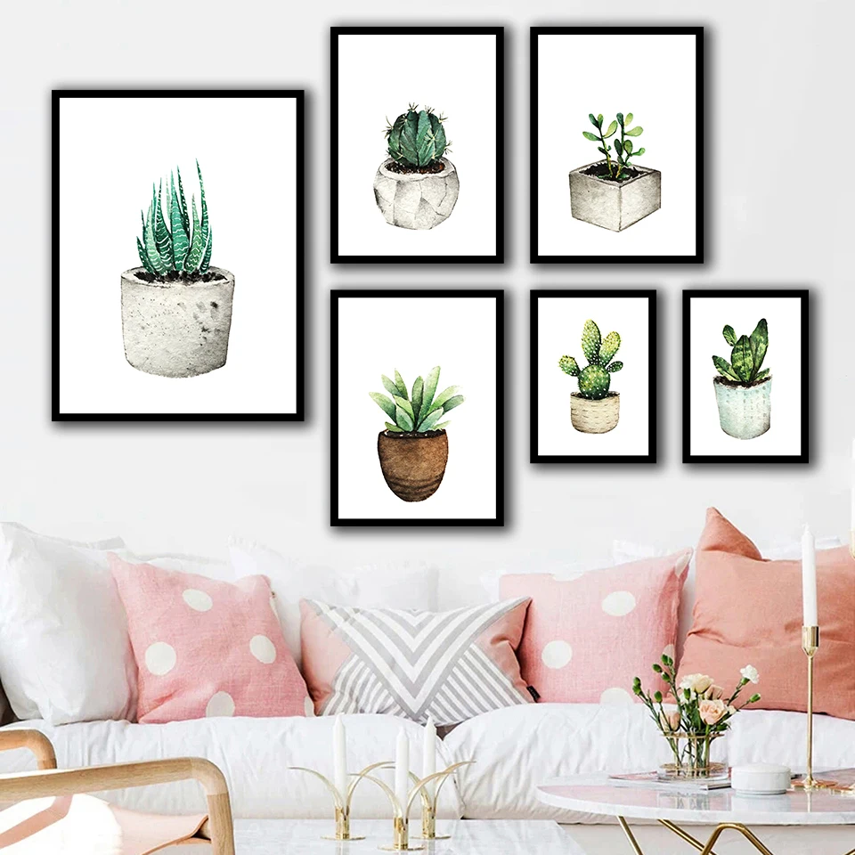 Картины на холсте в скандинавском стиле домашний декор язычок черно белое